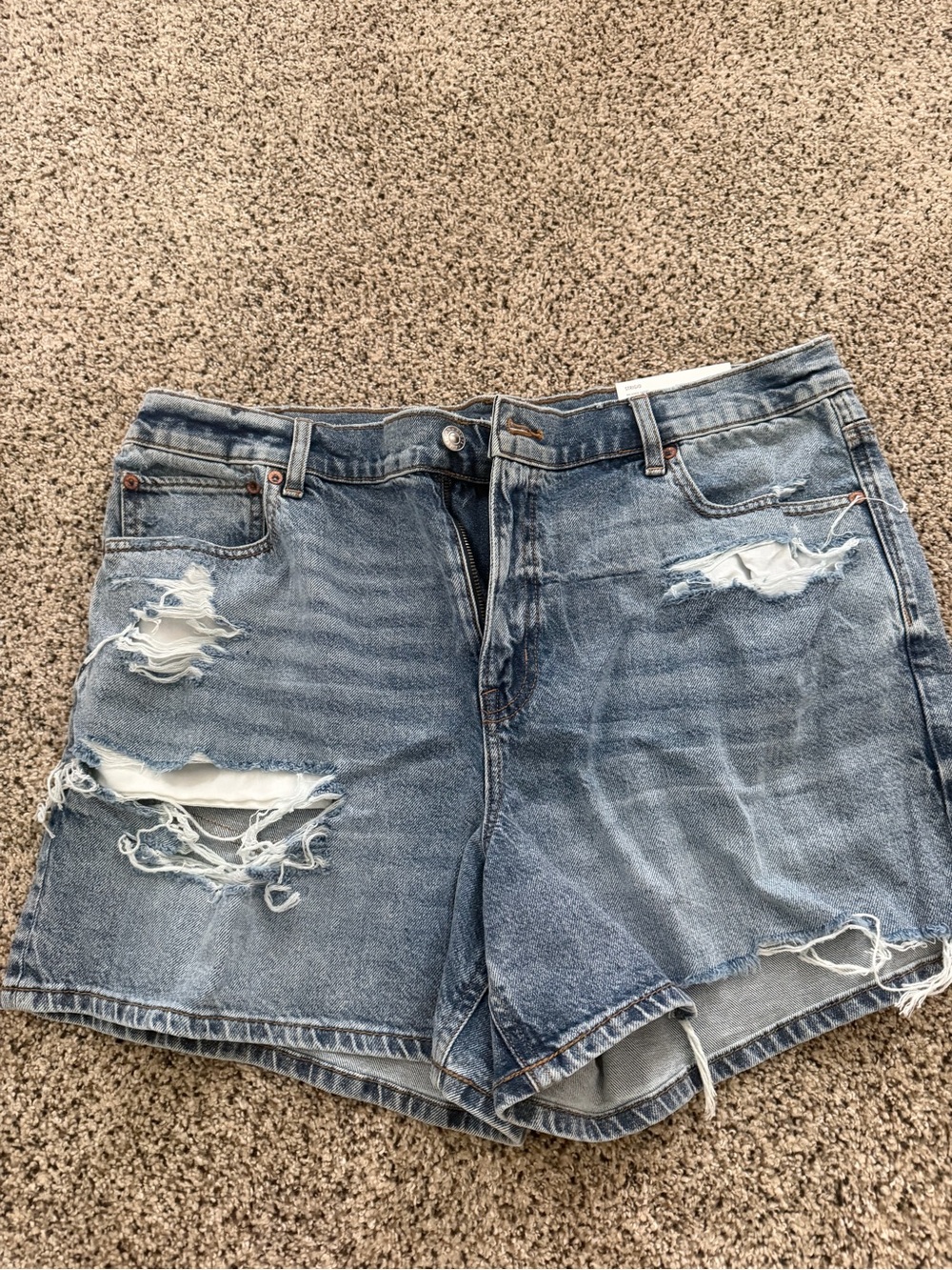 American Eagle Outfitters Distressed Light Blue Denim Shorts